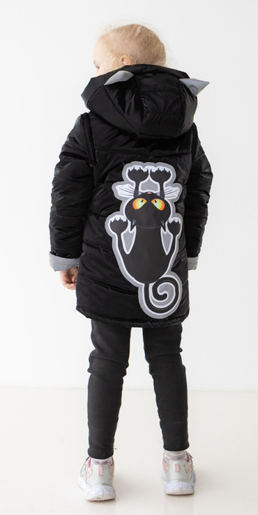 Дитяча куртка жилетка з світловідбиваючими елементами Nyusya чорна 104 ріст 1061c104, фото №2
