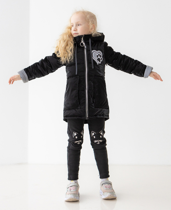 Дитяча куртка жилетка з світловідбиваючими елементами Nyusya чорна 110 ріст 1061c110, фото №3