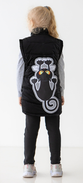 Дитяча куртка жилетка з світловідбиваючими елементами Nyusya чорна 110 ріст 1061c110, numer zdjęcia 6