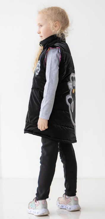 Дитяча куртка жилетка з світловідбиваючими елементами Nyusya чорна 110 ріст 1061c110, фото №7