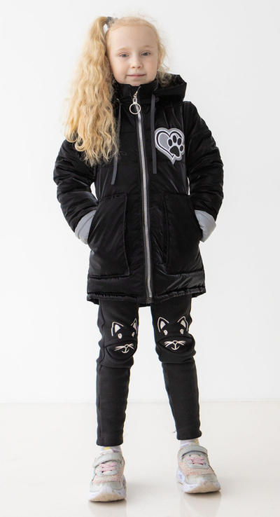 Дитяча куртка жилетка з світловідбиваючими елементами Nyusya чорна 128 ріст 1061c128, фото №4