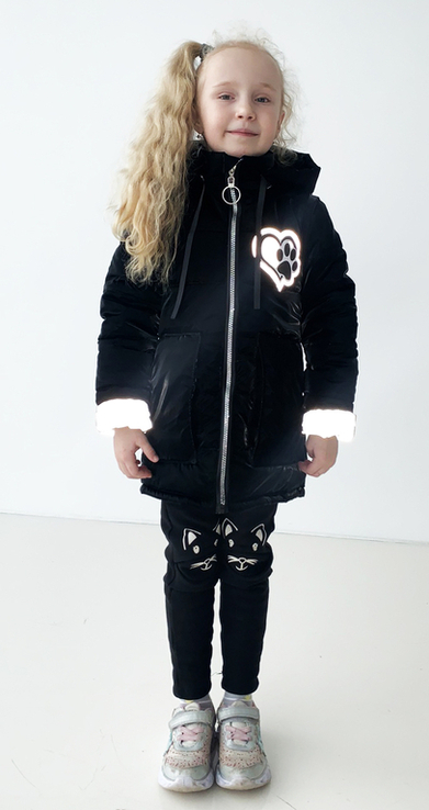 Дитяча куртка жилетка з світловідбиваючими елементами Nyusya чорна 140 ріст 1061c140, фото №9