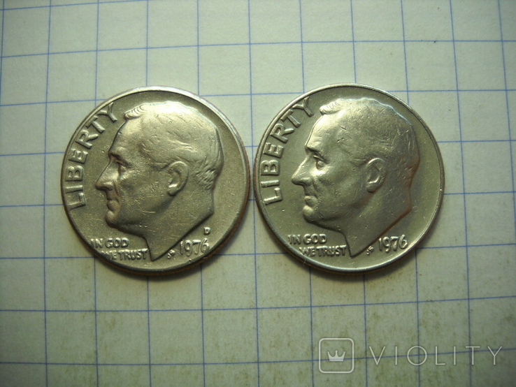 США, 10 центов 1976 г. 2 шт.