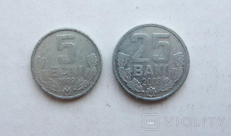 1999-2003 Молдова 5 и 25 бани, фото №2