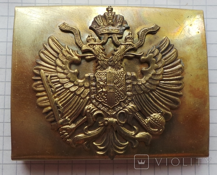 Пряжка Австрия копия в цветном металле накладной герб, фото №2