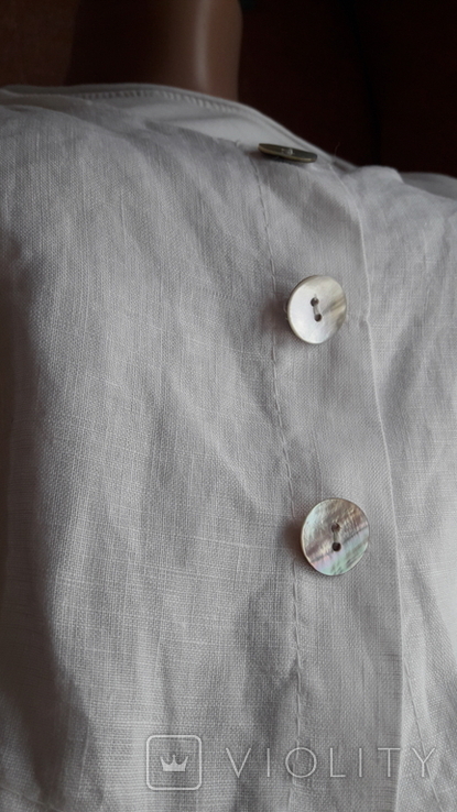 Лёгкая женская белая жилетка с перламутровыми пуговицами, Италия, фото №3