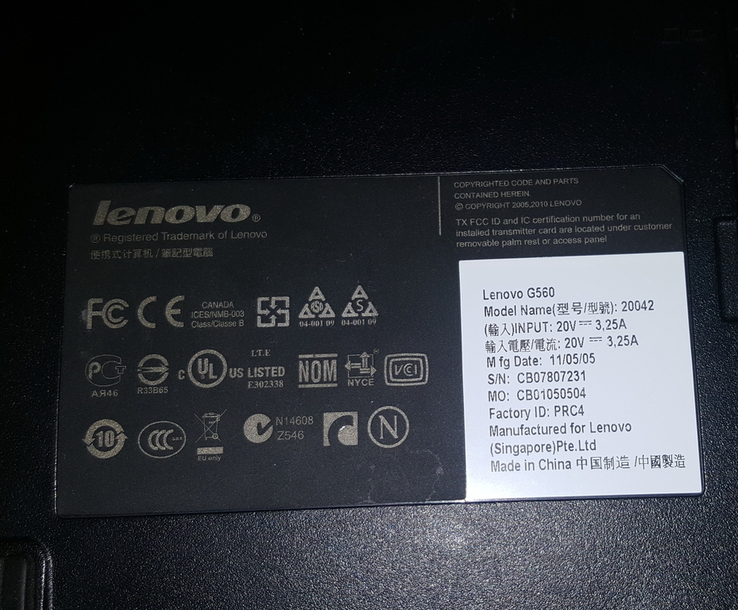 Lenovo g560, numer zdjęcia 3