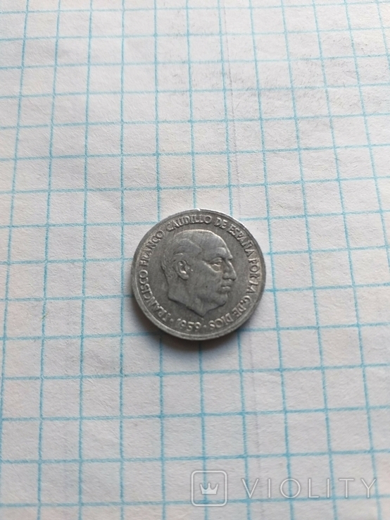 Іспанія 1959 рiк 10 центімос., фото №2