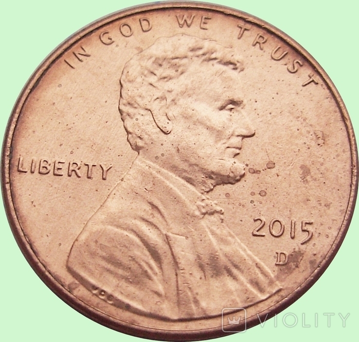 67.U.S. 1 cent, 2015 year Lincoln Cent Mondvor mark: "D" - Denver, photo number 3