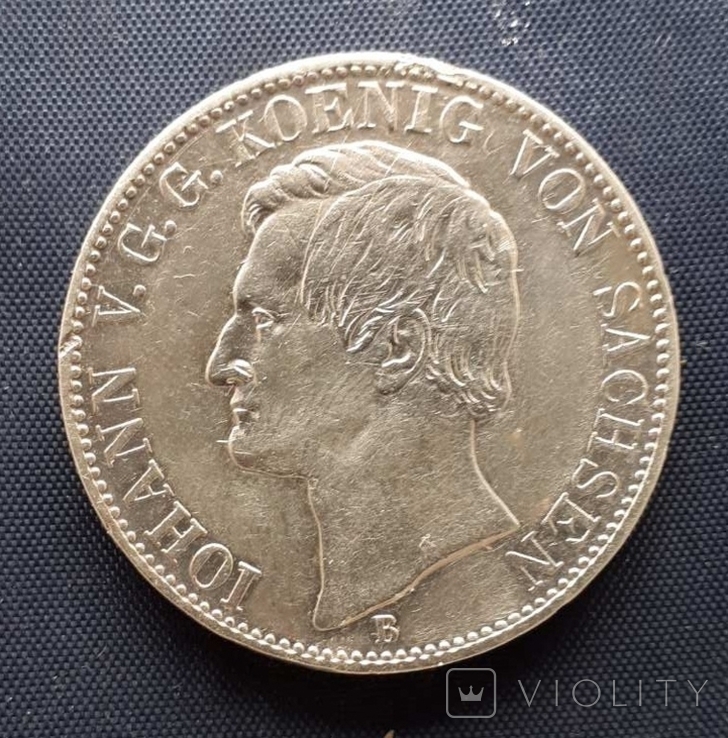 1 талер Саксония Германия Иоан 1865г. "В" серебро