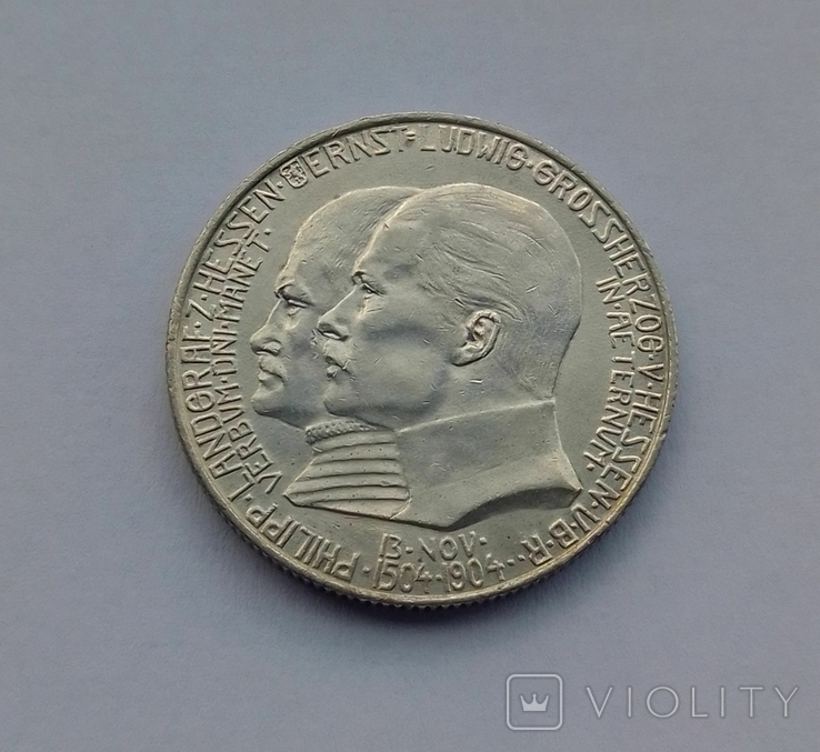 1904 г - 2 марки Германия,Гессен,серебро, фото №9