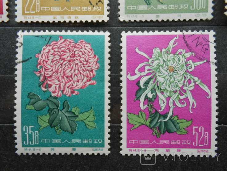 1960 г. Китай Хризантемы Гаш. 18 марок, фото №5