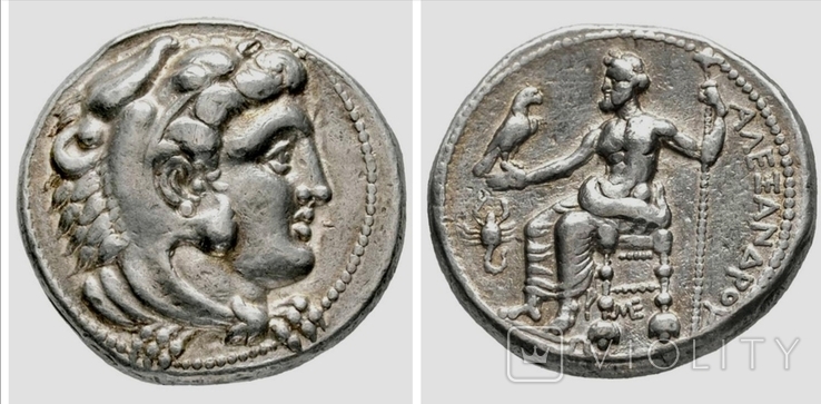  Александр III Великий. Тетрадрахма, прижизненный выпуск Мириандр 325323 до н.э.Вес-17.14