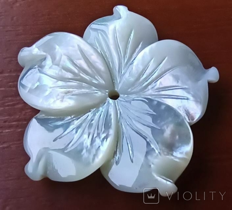 Перламутр белый цветок 25 мм, фото №2
