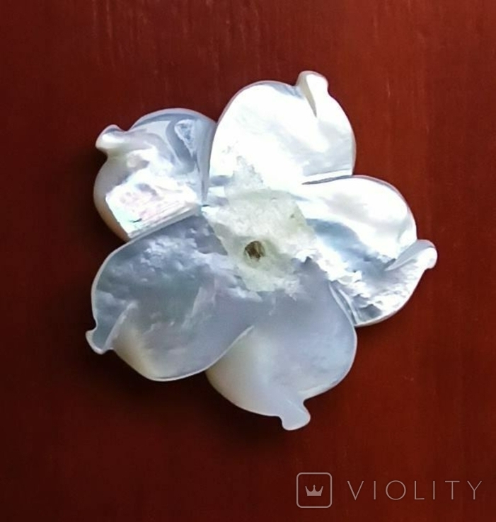 Перламутр белый цветок 25 мм, фото №5