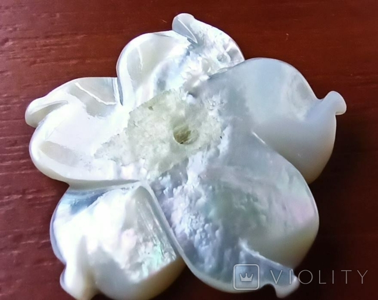 Перламутр белый цветок 25 мм, фото №6