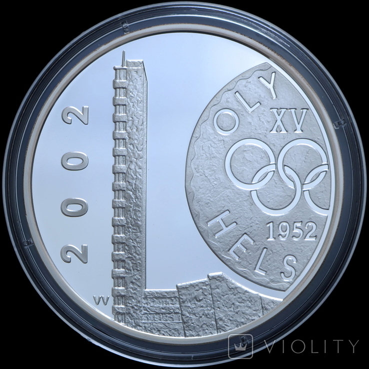10 Евро 2002 50 лет Олимпийским играм в Хельсинки (Серебро 0.925, 27.4г), Финляндия, фото №3