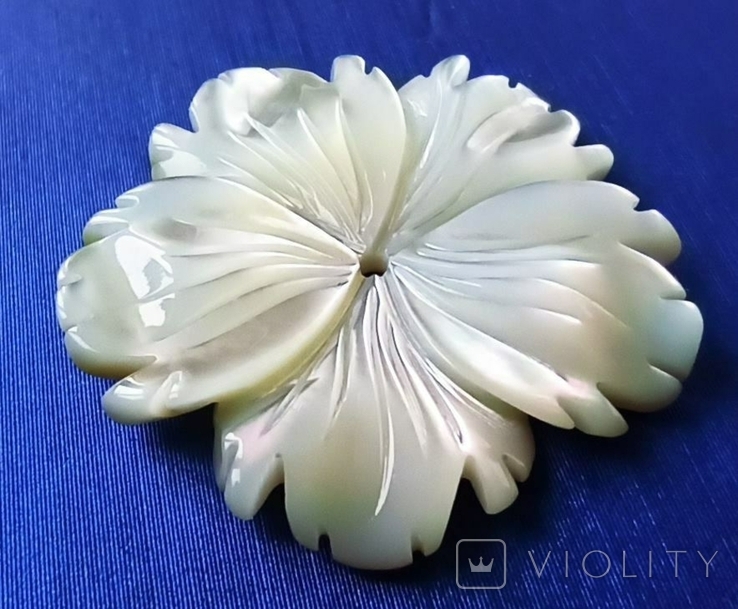 Перламутр белый цветок 35 мм, фото №4