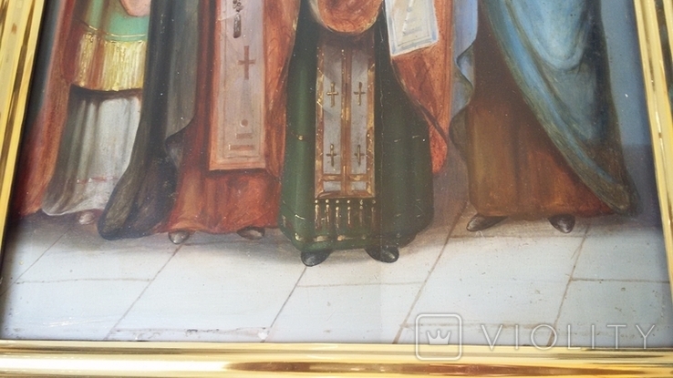 Икона большая св Мария св Василий св Николай св Евдокия, фото №4