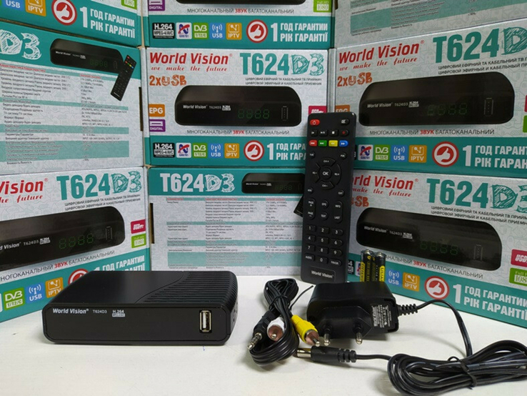 Ефірний Т2 тюнер World Vision T624D3 DVB-T2 Гарантія 12 місяців