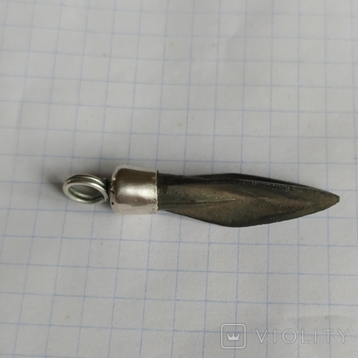 Орегинальный наконечник с серебряной оправой коприя, фото №5