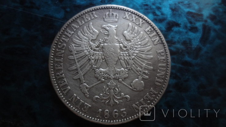 Талер 1863 Пруссия серебро (10.3.2), фото №2