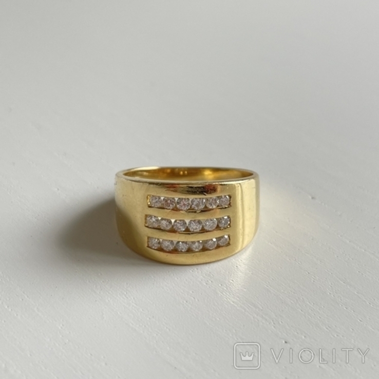 Золотое кольцо с бриллиантами, фото №4