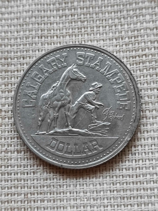 Монета " Stampede Dollar - Calgary, Alberta " Канада 1978 г., фото №9