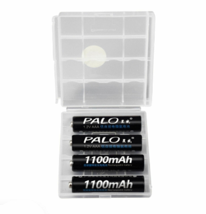 Аккумуляторы Palo ААА 1100 mAh 4 шт + футляр, фото №4