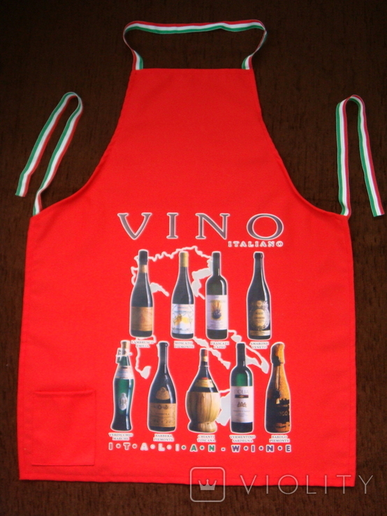 Фартук красный, Вино Италии, 9 разных бутылок.