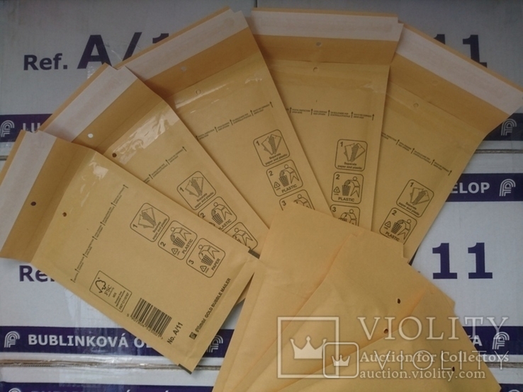 Бандерольные конверты А11 100х160, 20 шт. Польша, желтые
