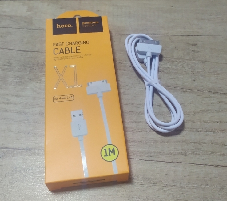 USB кабель iPhone 3G, 3GS, 4, 4S / iPod / iPad (Hoco X1, 2.4A, 1м)