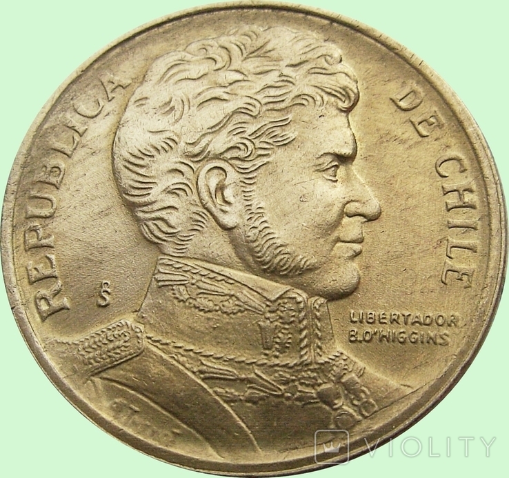 160.Чили 10 песо, 1997 год, фото №2