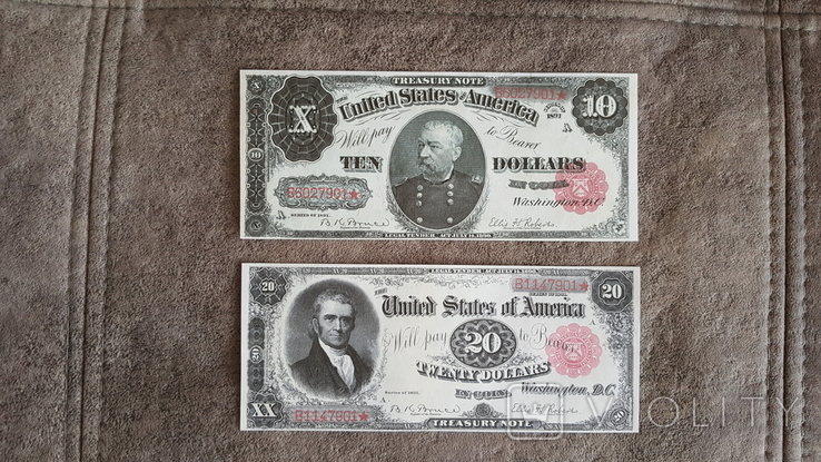 Високоякісні копії банкнот США зразка 1891 року, фото №6