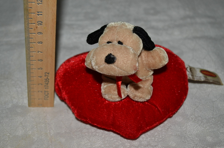 Игрушка мягкая влюбленный песик на сердечке пес киндер Распродажа собственной коллекции, фото №2