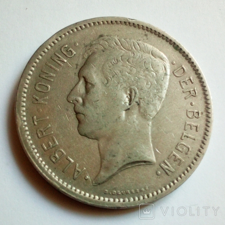 Бельгия 5 франков 1930 г., фото №3