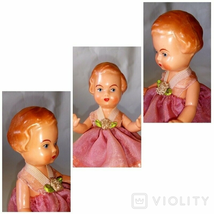  Старинная кукла рельефные волосы Edi Эди 50-е Германия, фото №5