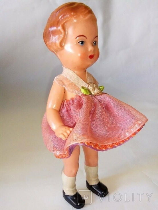  Старинная кукла рельефные волосы Edi Эди 50-е Германия, фото №8