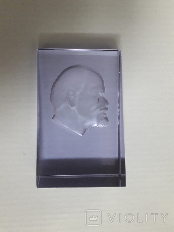 В.И.Ленин, имит.аметиста/фацет - 9х6х2,5/1 см., фото №10