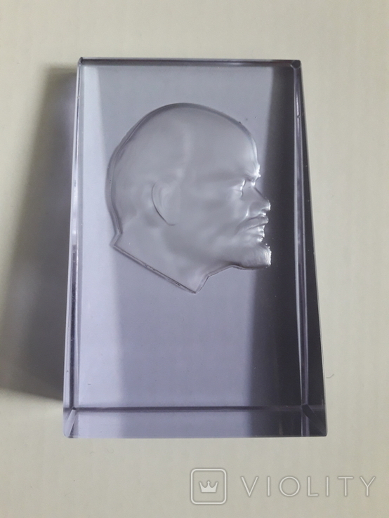 В.И.Ленин, имит.аметиста/фацет - 9х6х2,5/1 см., фото №11