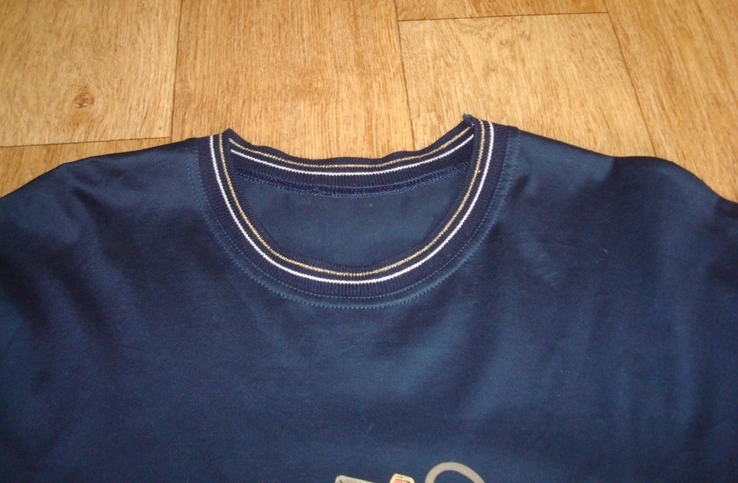 Итальянская Красивая летняя женская футболка хлопок мерсеризованный т синяя, фото №6
