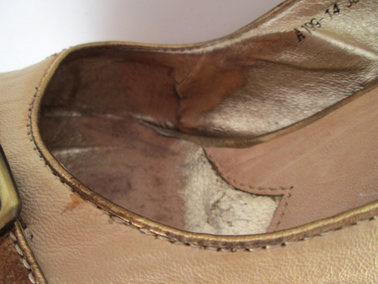 Б/У Босоножки женские закрытые с острым носком на каблуке Натуральная кожа MEDEA, photo number 7