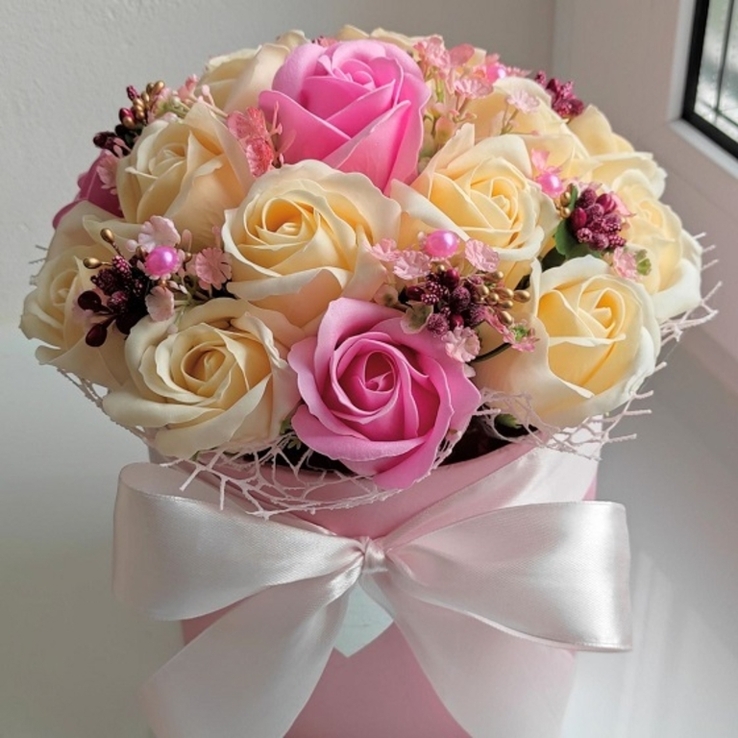 Мыльные цветы, букет из мыльных роз, композиция цветы из мыла, розы из мыла, фото №4