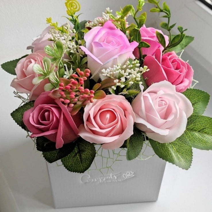 Букет из мыльных роз, мыльный букет, композиция цветы из мыла, розы из мыла, фото №4