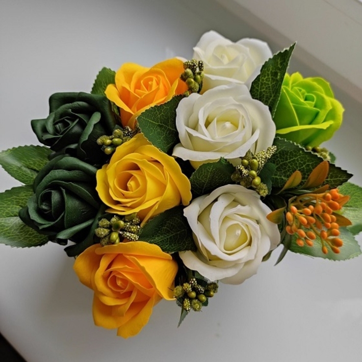 Мыльные цветы, букет из мыльных роз, композиция цветы из мыла, розы из мыла, numer zdjęcia 3