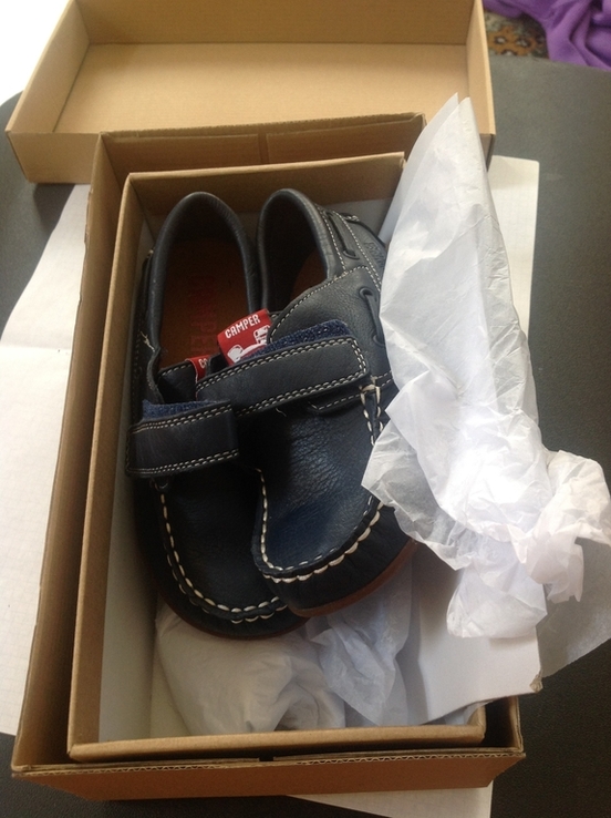 Новые кожаные туфли фирмы "Camper " в коробке, темно -синего цвета, размер 29, фото №2