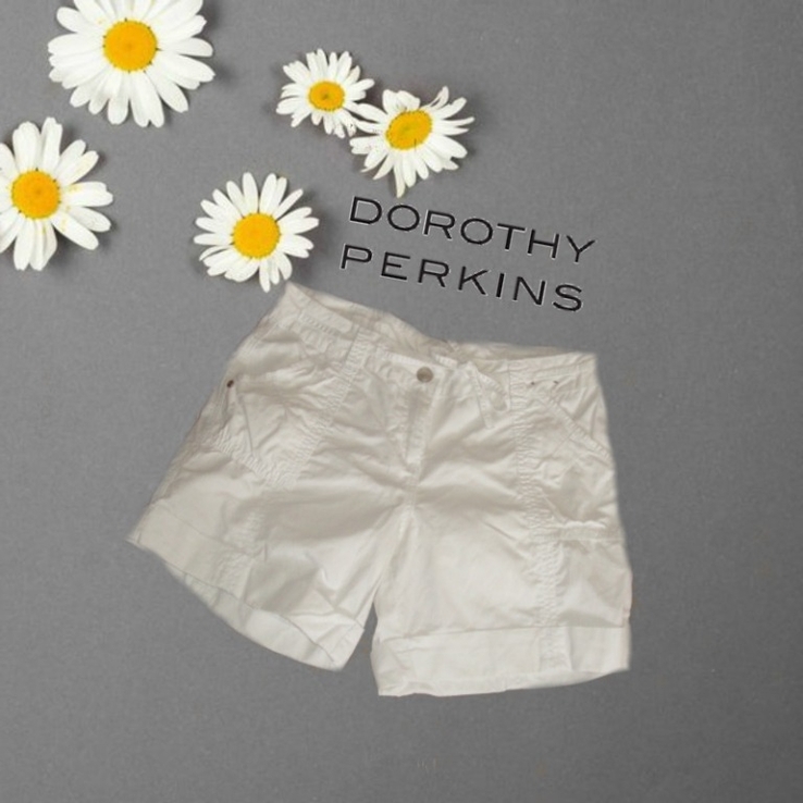 Dorothy Perkins Хлопковые летние женские шорты хлопок белые 14, фото №2