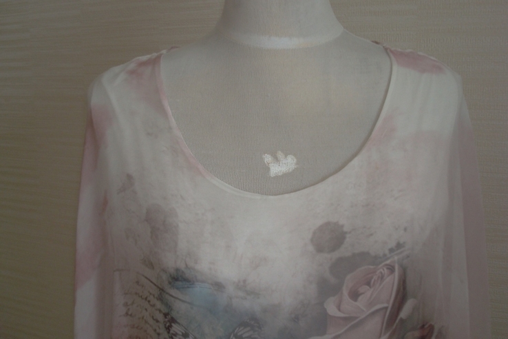 Итальянская Красивая шифоновая двойная блузка /майка в градиент 48, фото №4