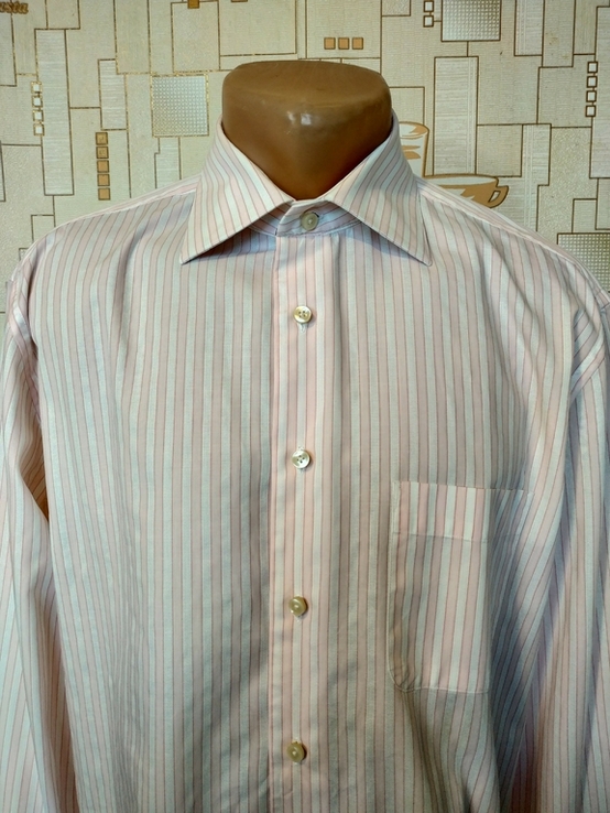 Рубашка бело-розовая полоса TOMMY HILFIGER коттон p-p 39 (состояние!), фото №4