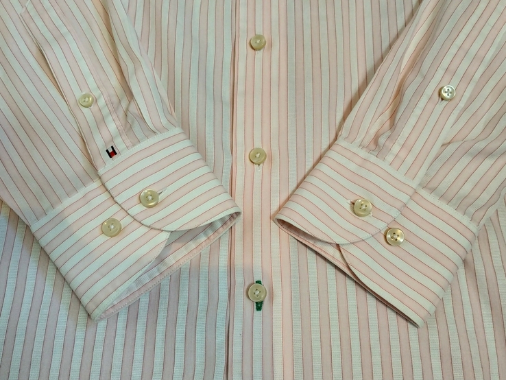 Рубашка бело-розовая полоса TOMMY HILFIGER коттон p-p 39 (состояние!), фото №8